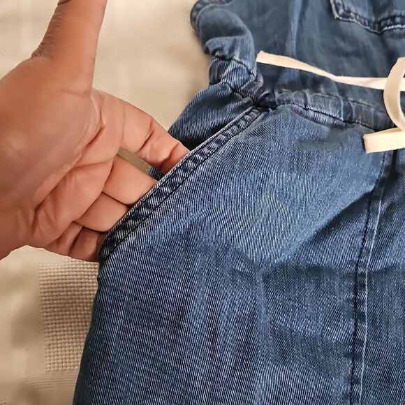 Blue Denim Overalls with Drawstring - Picture 7 of 16